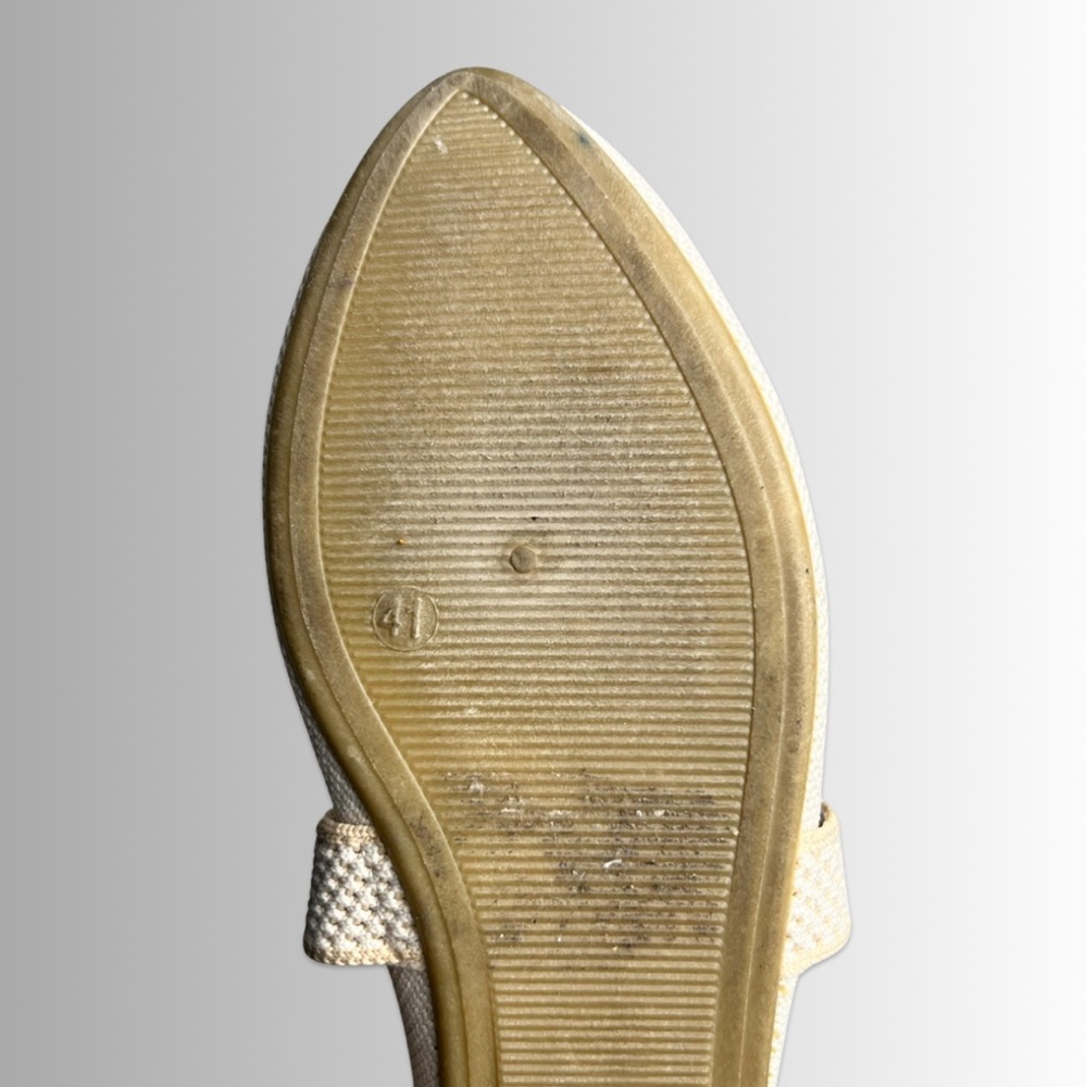 37. Rothy’s Style Off White Slip on Shoes, Top Bow, Adjustable Strap, Size 41. - Picture 8 of 8